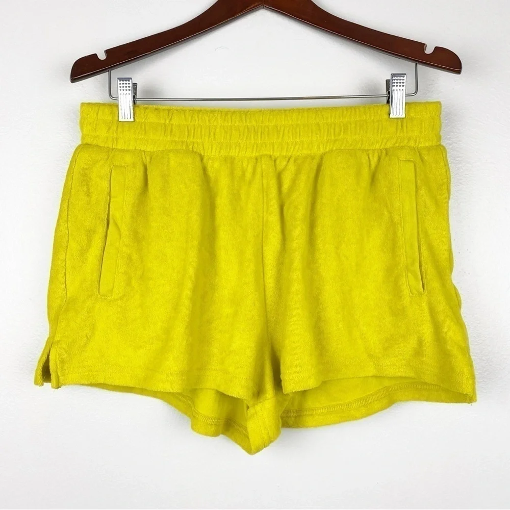 Aerie Offline Summer Lights Terry Shorts High Rise Yellow Size L NWT - Picture 3 of 6